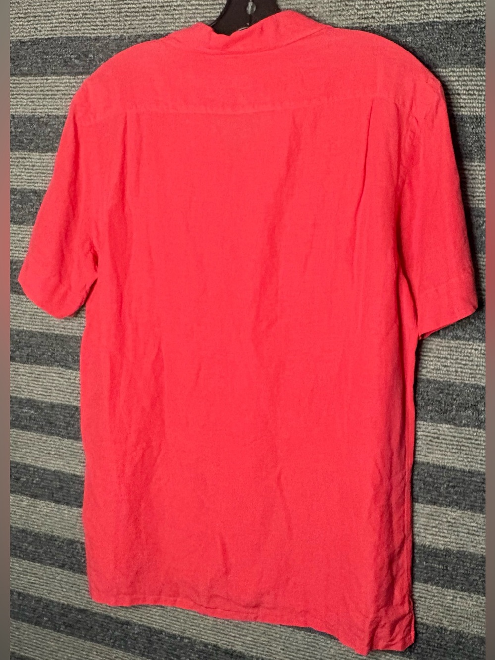 Polo Ralph Lauren Coral Red Button-Front Short-Sleeve Linen & Silk Camp Shirt M - Picture 7 of 7